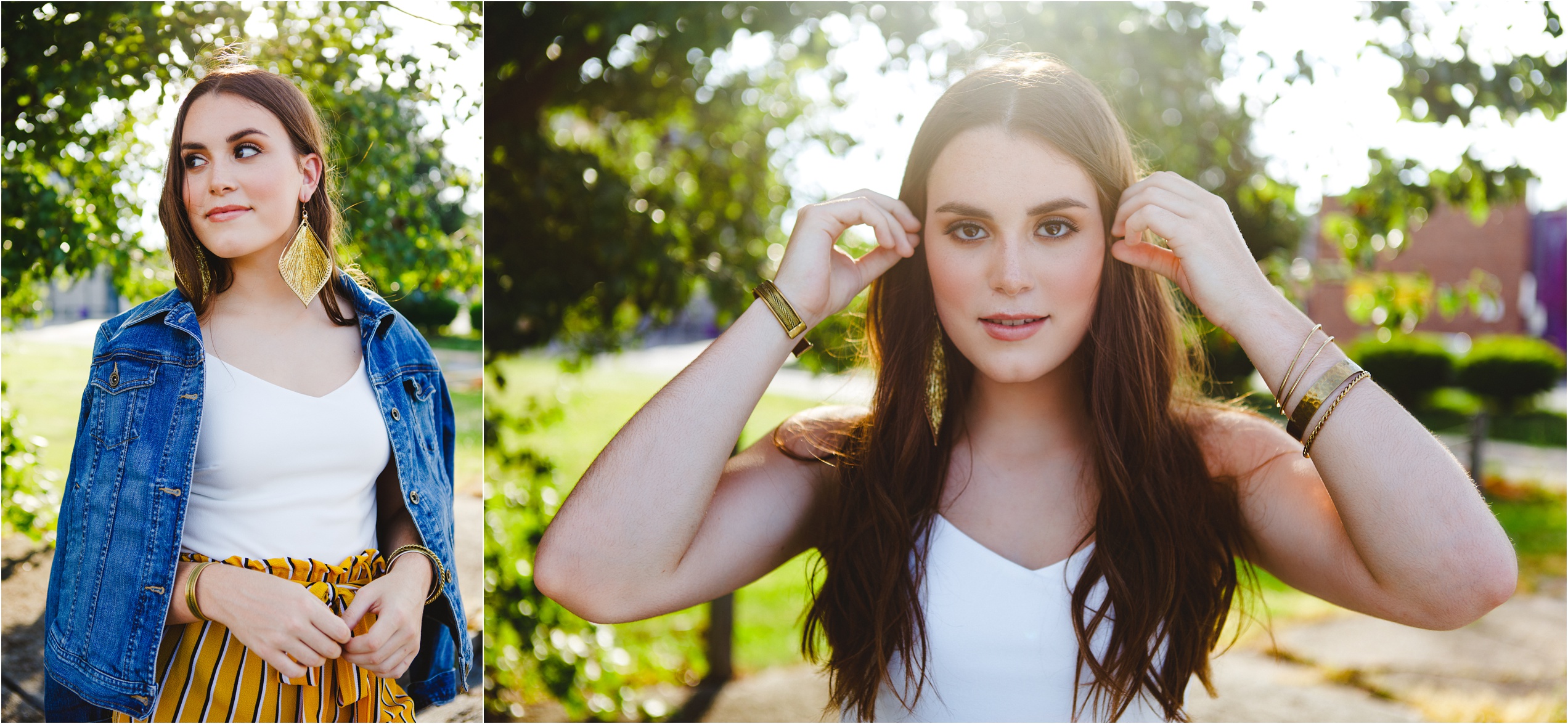 Kendall models for her senior photo shoot in Harrisburg during golden hour.